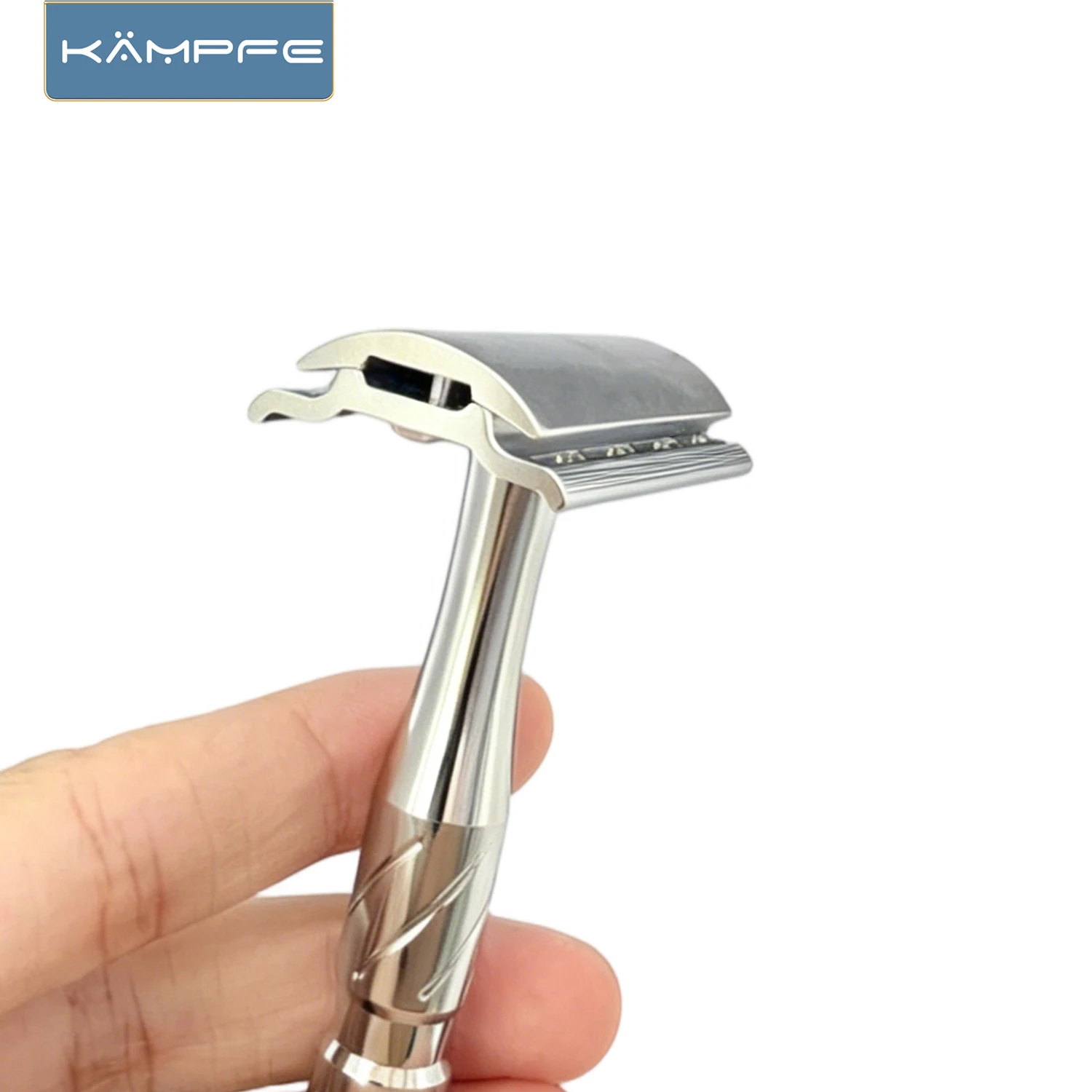 Фото Рукоятка для безопасной бритвы KAMPFE CNC из нержавеющей стали 316L, сменная, для двусторонних лезвий №4