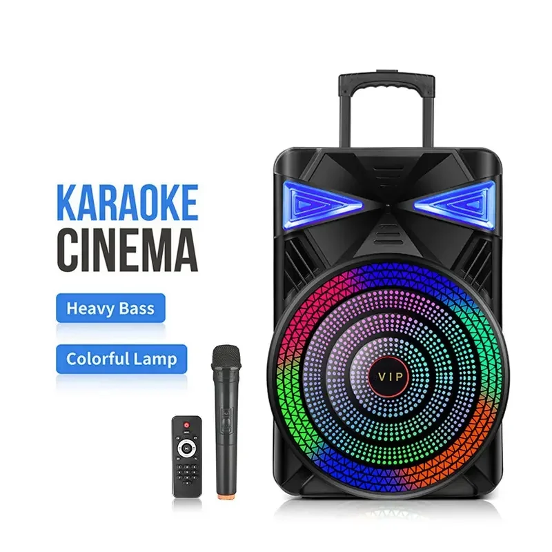 Новый 15-дюймовый басовый динамик уличный светодиодный Bt сценический тележка