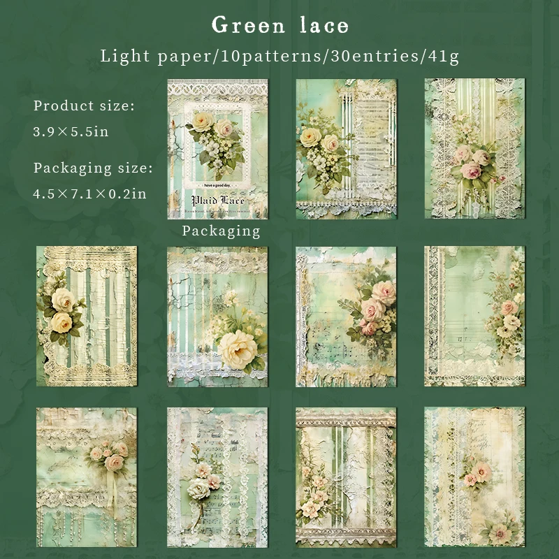 

Yoofun 30 листов элегантный цветочный Винтажный кружевной Материал Бумага Креативный скрапбукнг журнал коллаж планировщик декор канцелярские принадлежности Бумага