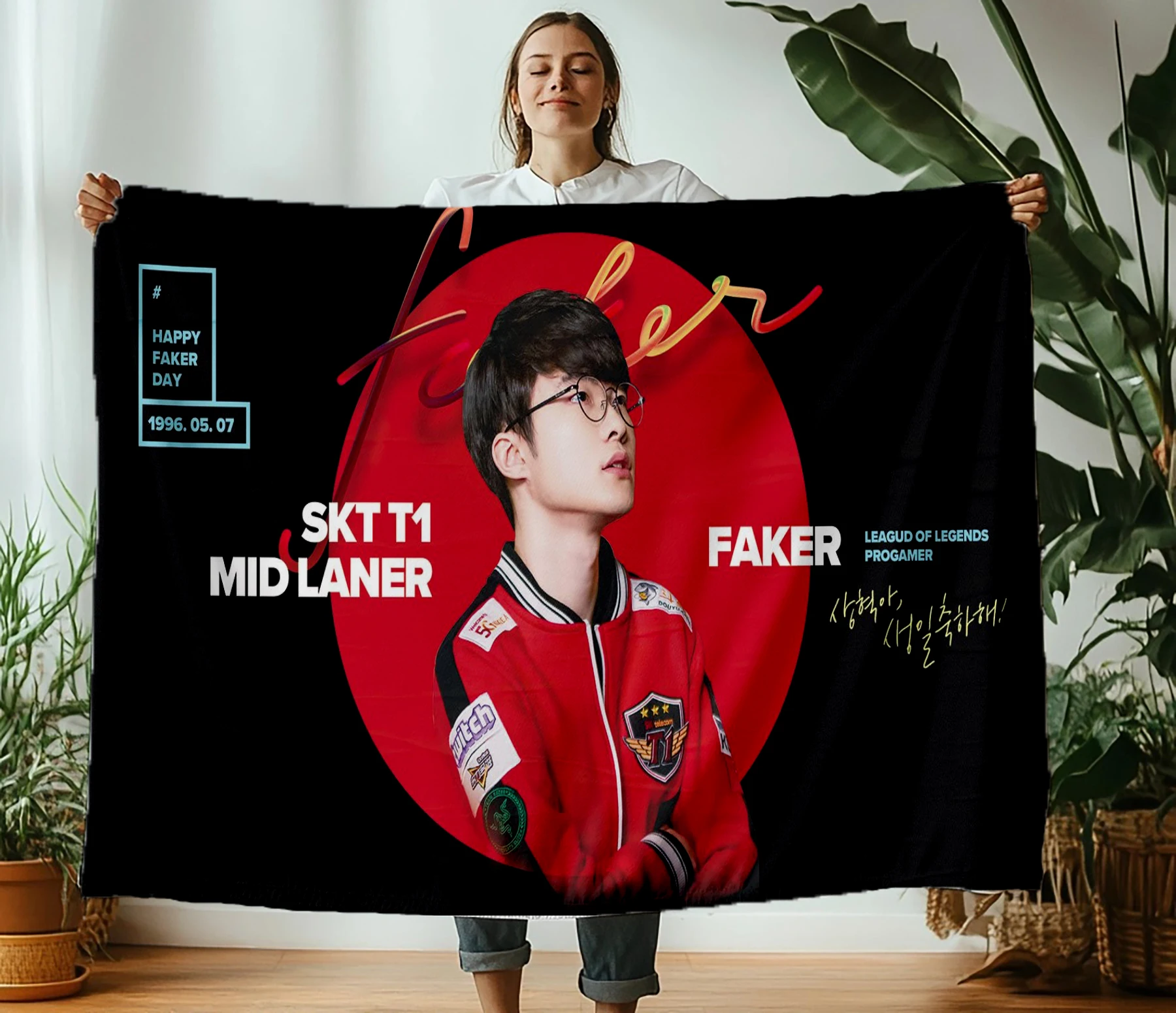 Тонкое одеяло с принтом игры F-Faker Lee Sang-hyeo Great Devil, тонкое одеяло для кемпинга, кровати, дивана, офиса, кондиционера, мягкие одеяла для отдыха