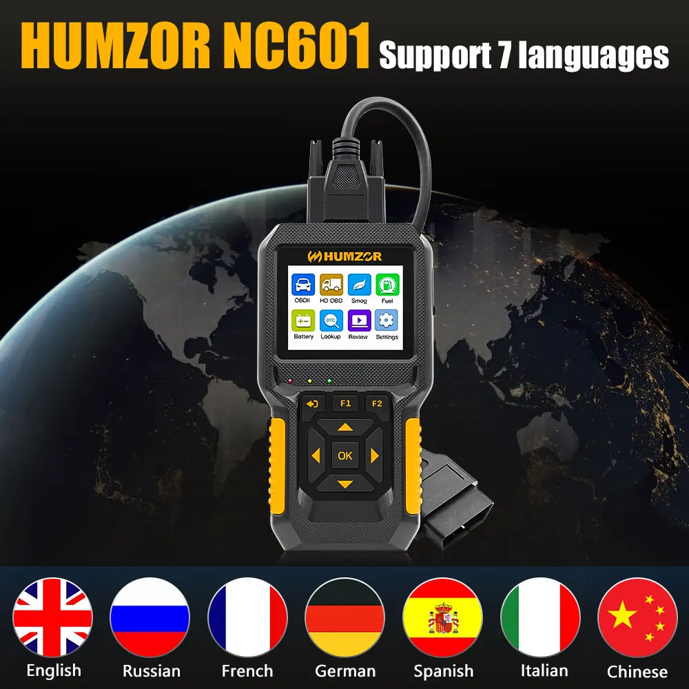 Считыватель кодов humзор NC601 12 В/24 В OBD 2 двигатель J1939 для автомобиля автомобильный