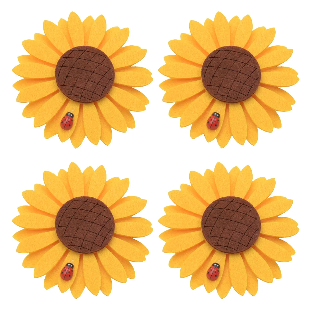 

4pcs Curtain Tie Clip Sunflower Curtain Binding Buckle Curtain Tie Clamp