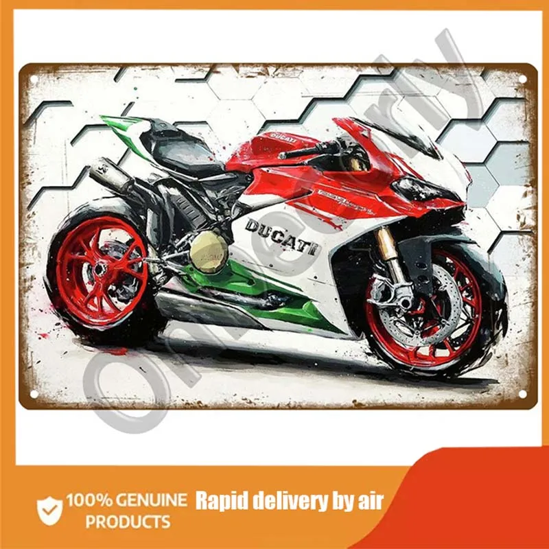 

Retro Ducati Service Cars Metal Sign Tin Sign Garage Plaque Metal Wall Decor Vintage Decor Poster Plates Man Cave Shabby Chic 2