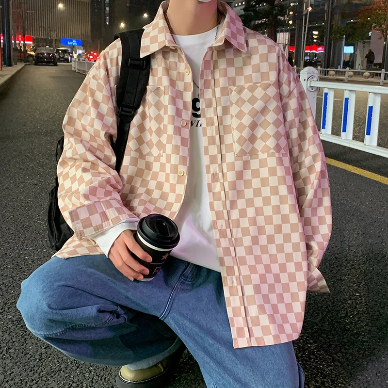 Рубашка Legible мужская с отложным воротником Повседневная блуза свободного покроя