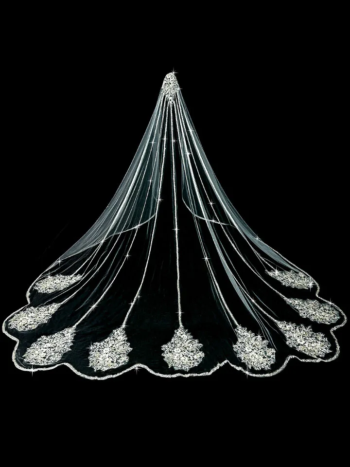 Фото Свадебная фата Mantilla, изысканная фата для невесты в стиле 