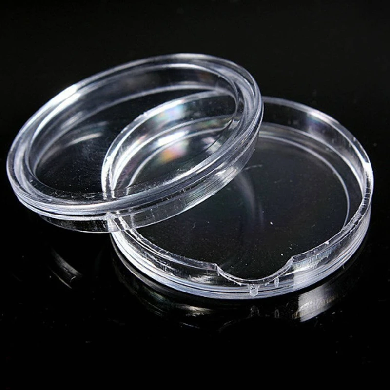 

20 Pcs Small Round Transparent Plastic Coin Capsules Box 24Mm & 35Mm