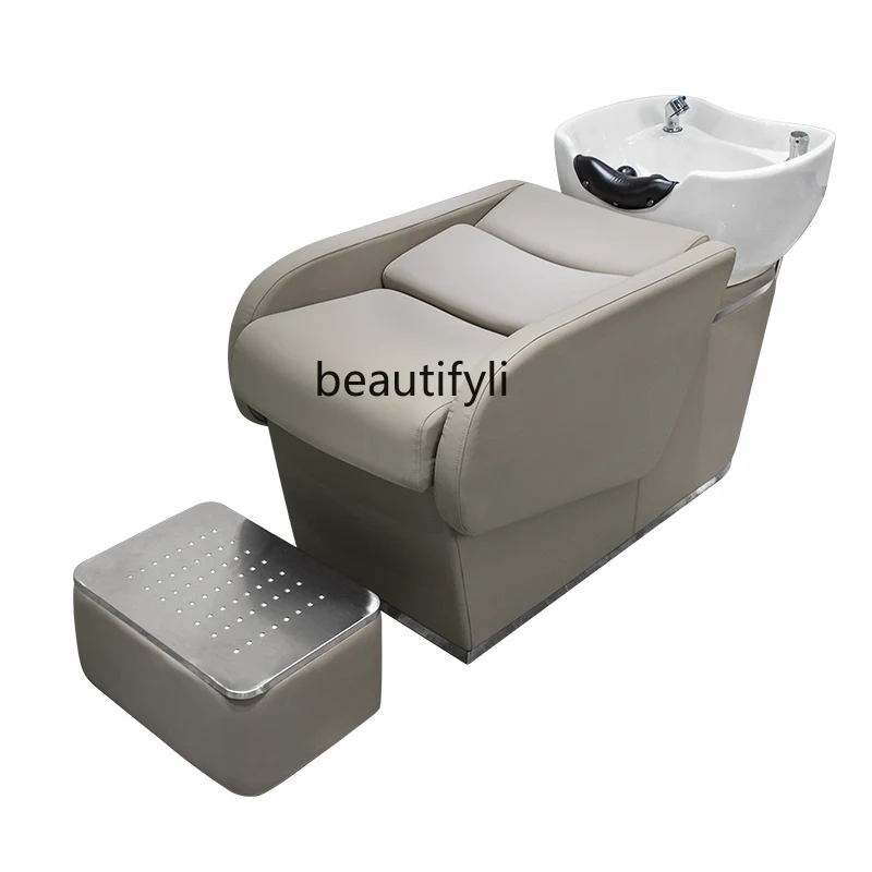 

Shampoo Chair Barber Shop Lying Half Salon Bed Salon Ceramic Deep Basin Flushing Bed