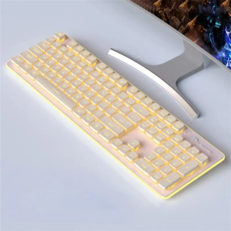 

Gaming Mechanical Keyboard Luminous Suspension Mute Usb Game Office Computer Gaming Keyboards With Rgb Backlit 104 Keyboard