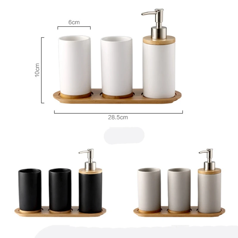 

Ceramic Bathroom Accessories Set Fashion Soap Dispenser Toothbrush Holder Tumbler Ceramic Household