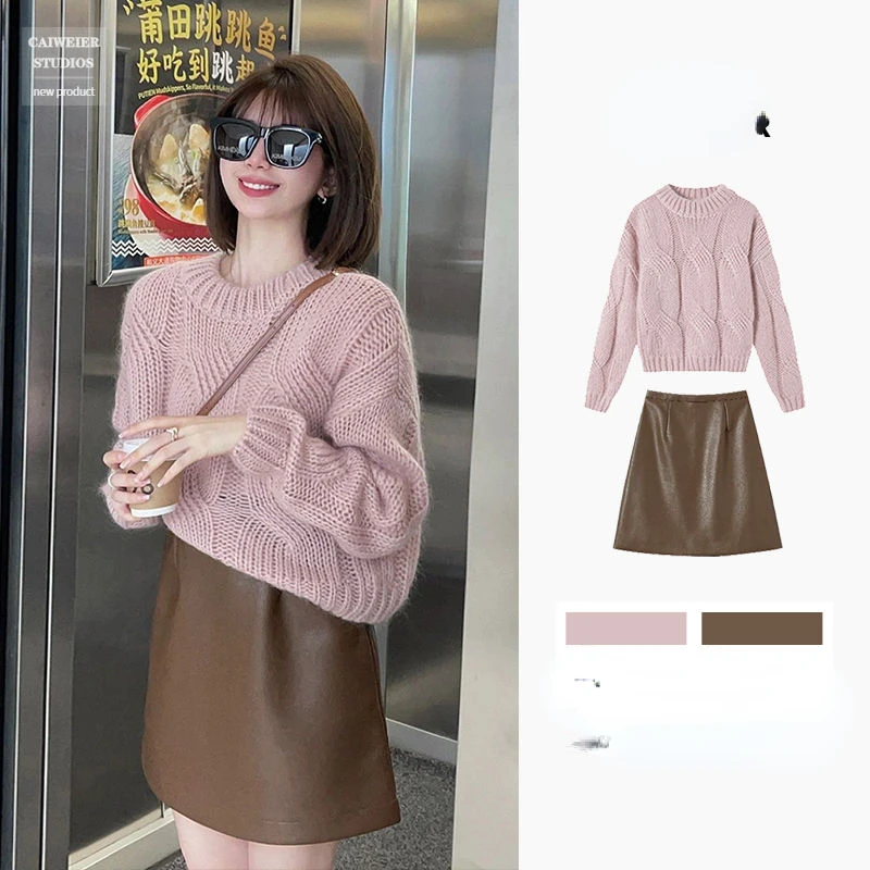 

Women Sweaters Warm Long Sleeve Pullover Jumpers Korean Style Twist Solid Autumn Winter 2023 Knitted O-Neck Loose Sweaters Q99