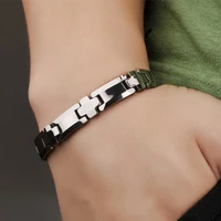 simple couple tungsten steel cross bracelet male and female hand jewelry magnet health jewelry