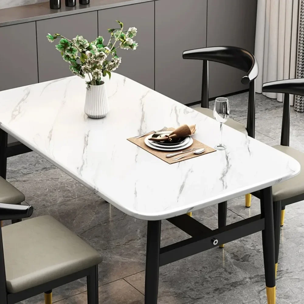 Прямоугольный декор обеденный стол на 4 персоны 6-местный мраморный Kitcjen стула