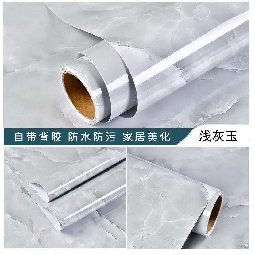 

Kitchen Waterproof Marble Wallpaper Vinyl Self Adhesive Contact Paper for Kitchen Desktop Film Wardrobes Wall Sticker Home Decor