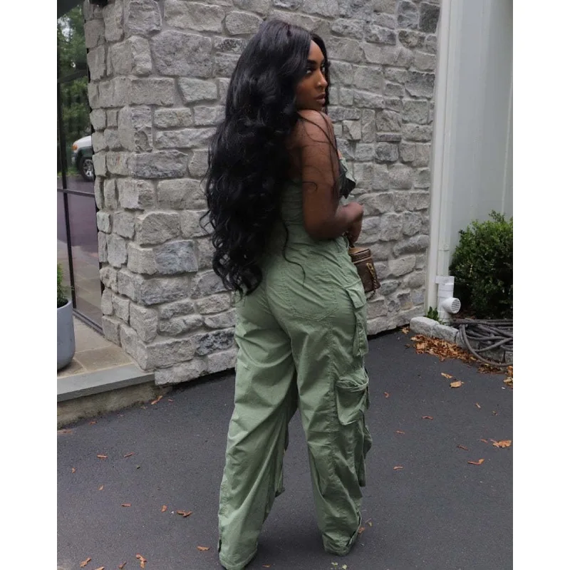 Женские комбинезоны из искусственной кожи камуфляжные комбинезоны-карго с