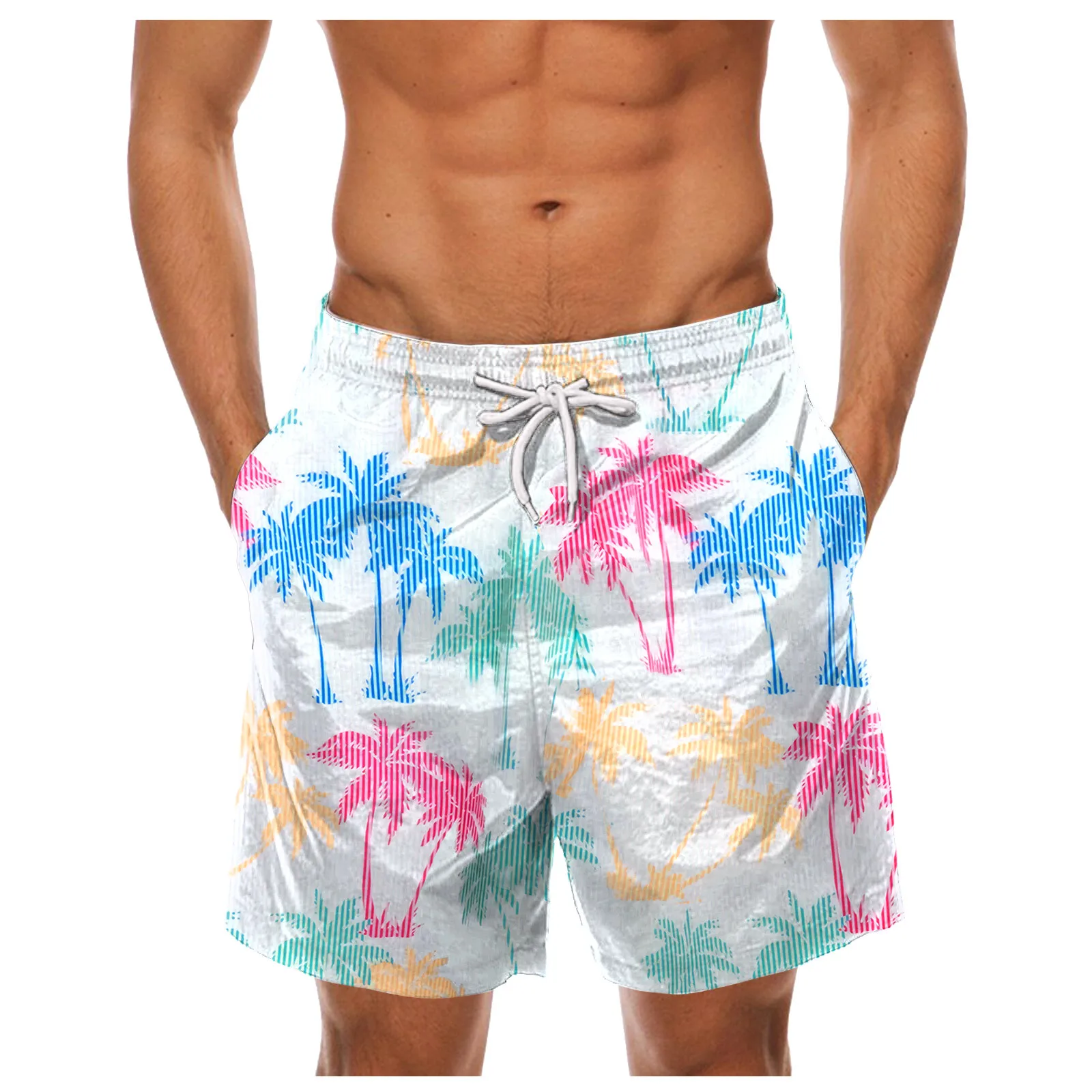 Odzież plażowa męskie śmieszne szybkoschnące kąpielówki surfingowe letnie spodenki plażowe wakacyjne ze sznurkiem i kieszeniami Pantalony