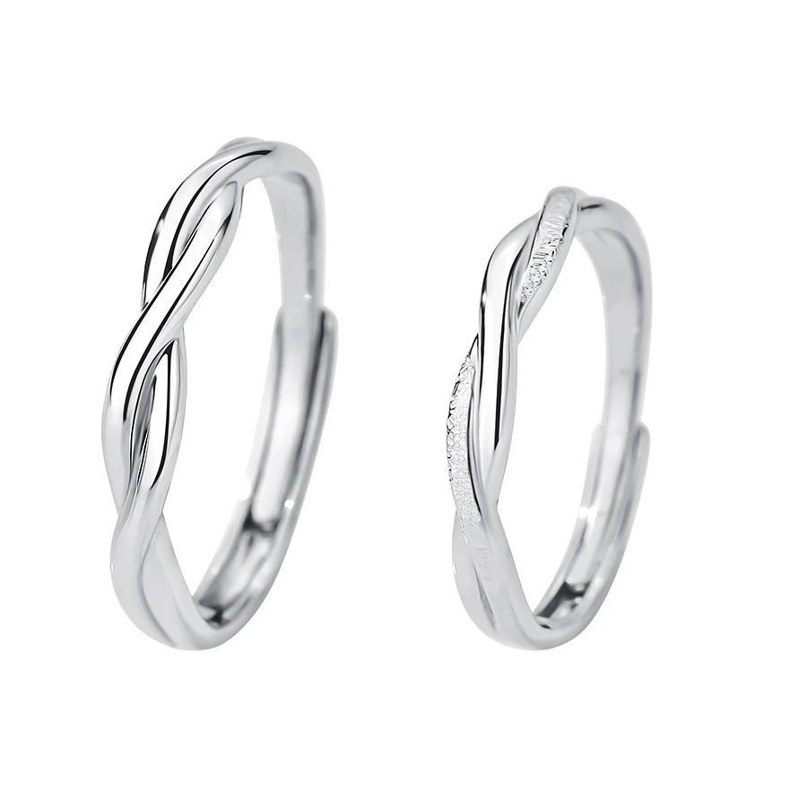 

Classic S999 Sterling Silver Ring for Women Simple Cross Line Couple Ring Fashion Valentine's Day Gift Party Jewelry Mens Rings