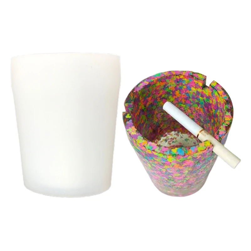 

D0LC DIY Resin Mold Suitable for Jewelry Silicone Resin Molds Including Car Round Shape Ashtray Silicone Mold for Men