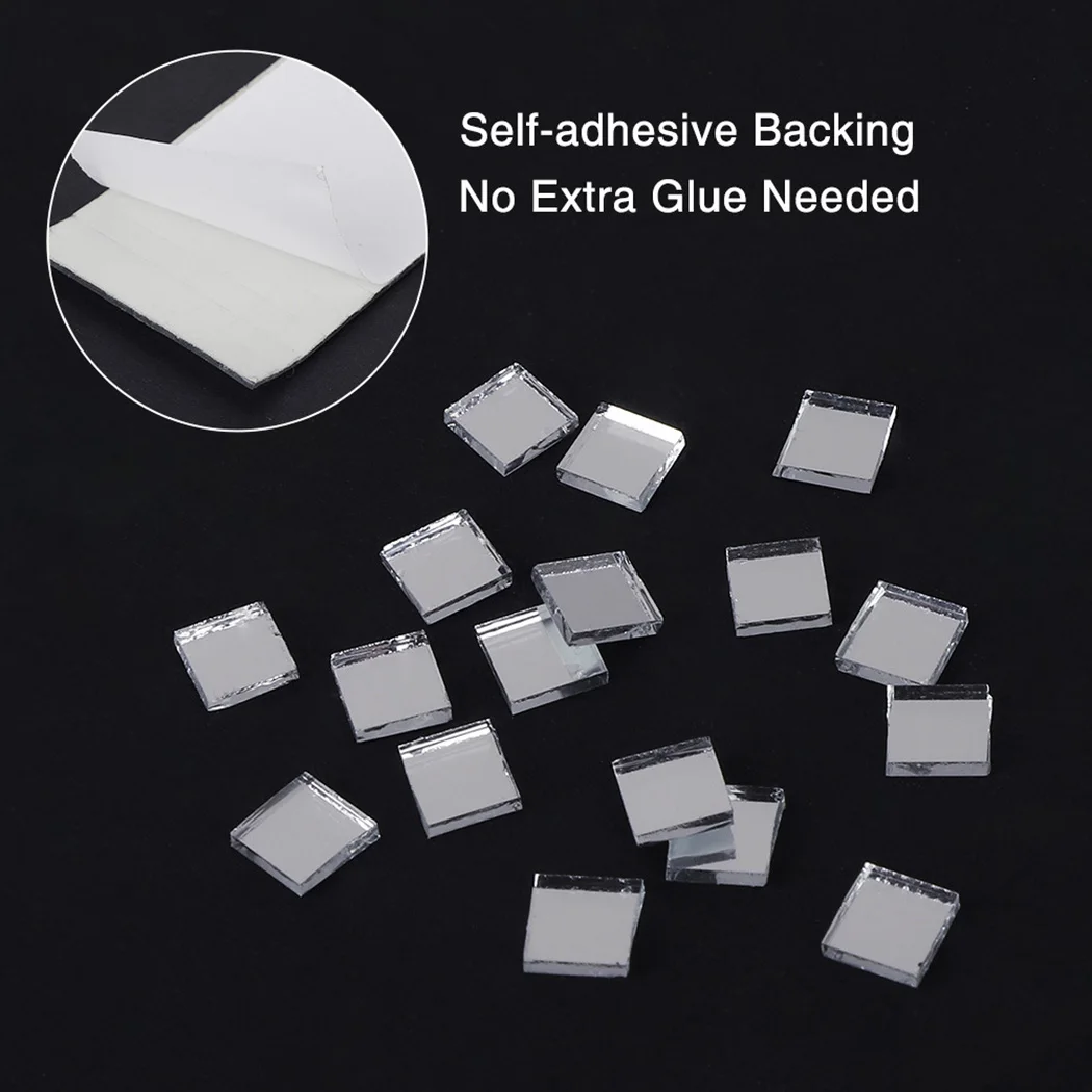 

1M/Roll Adhesive Square Glass Mirror Mosaic Tiles Wall Decals Creative DIY Handmade Crafts Party Home Decoration KTV 3D Stickers