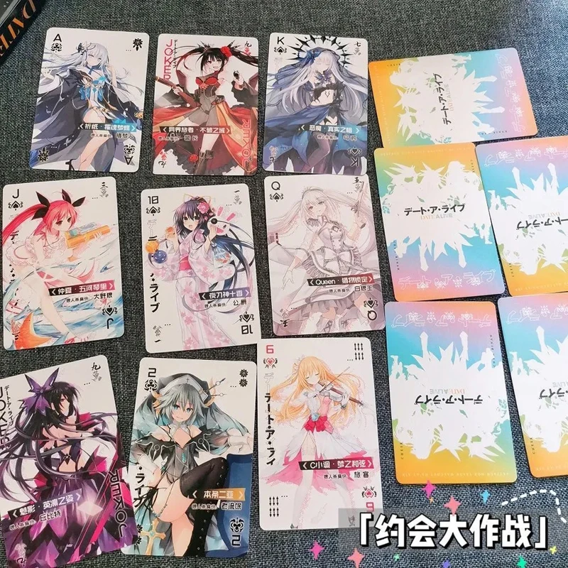 

54pcs Anime Pokers Playing Cards Date A Live Yatogami Tohka Accessories Gift Cosplay Prop