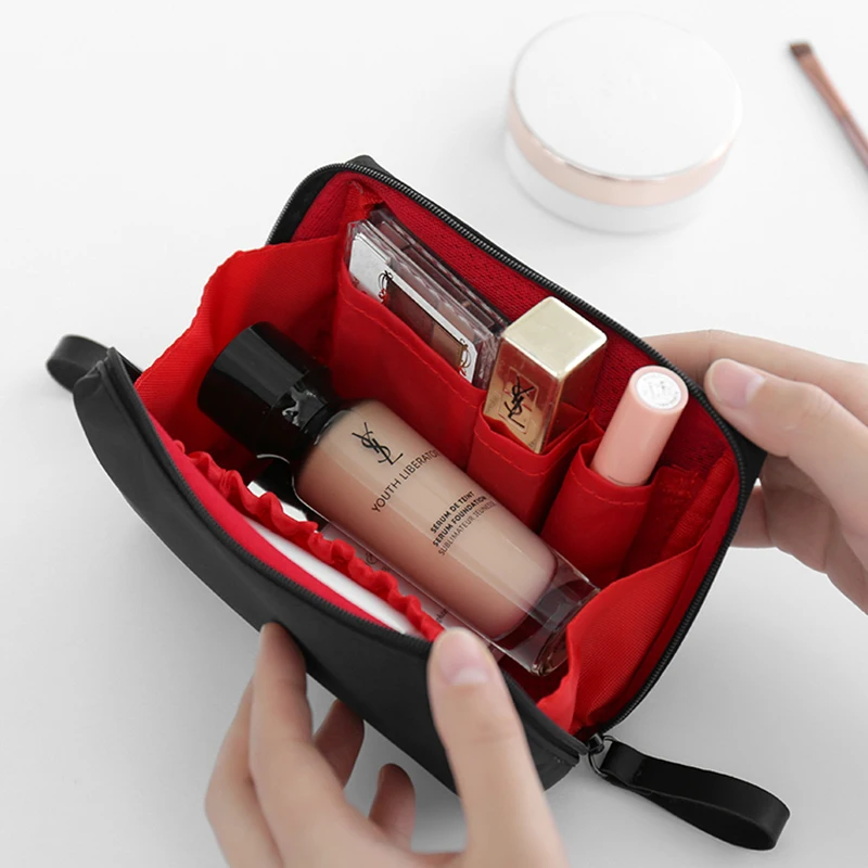 

Solid Color Travel Cosmetic Bag Portable Travel Makeup Storage Bag Hand Take Lady Cosmetic Organizer Wash Bag