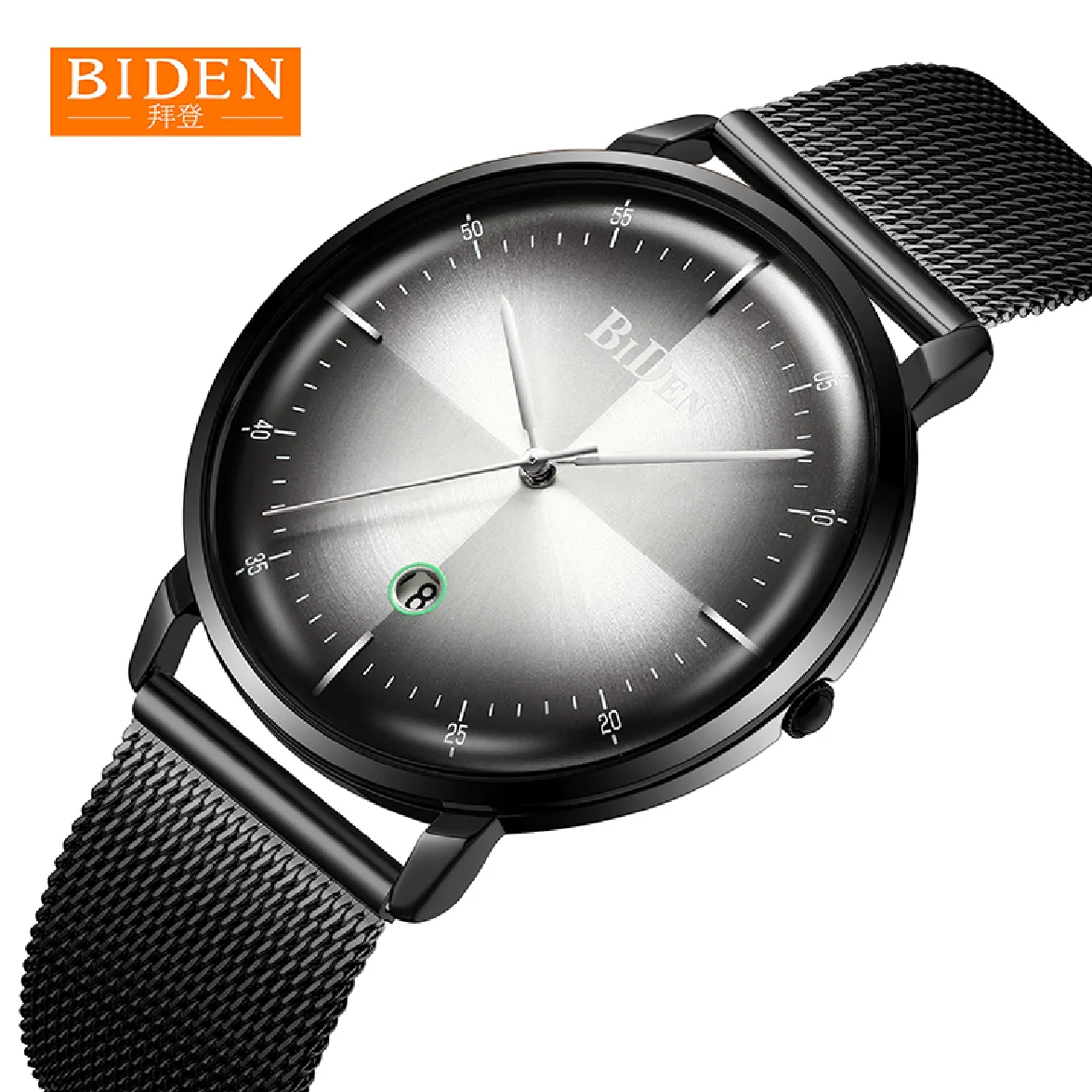 

BIDEN Men's Watches Ultra-thin Fashion Creative Men Quartz Watch Steel Mesh Band Sports Waterproof Wristwatch For Male Clocks