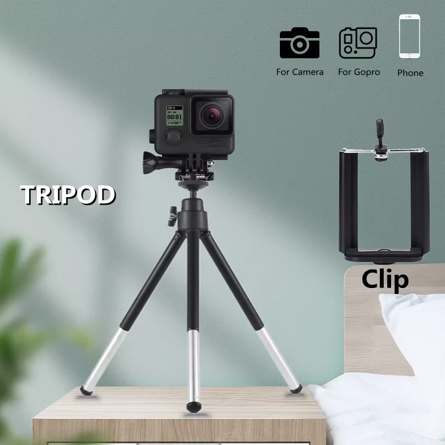 

Roreta New 2 sections Extendable Mini Tripod for iPhone Samsung Xiaomi Huawei Phone Smartphone Tripod for Gopro 9 8 7 Camera