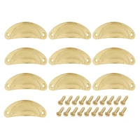 cup drawer pull kitchen cabinet handle gold tone 66mm hole centers 10 pack