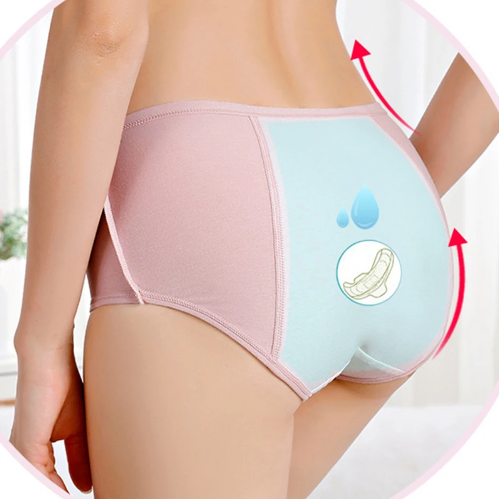 

Fashion MenstruationPeriod panties Cotton underwear plus size briefs leakproof menstrual physiological underpants