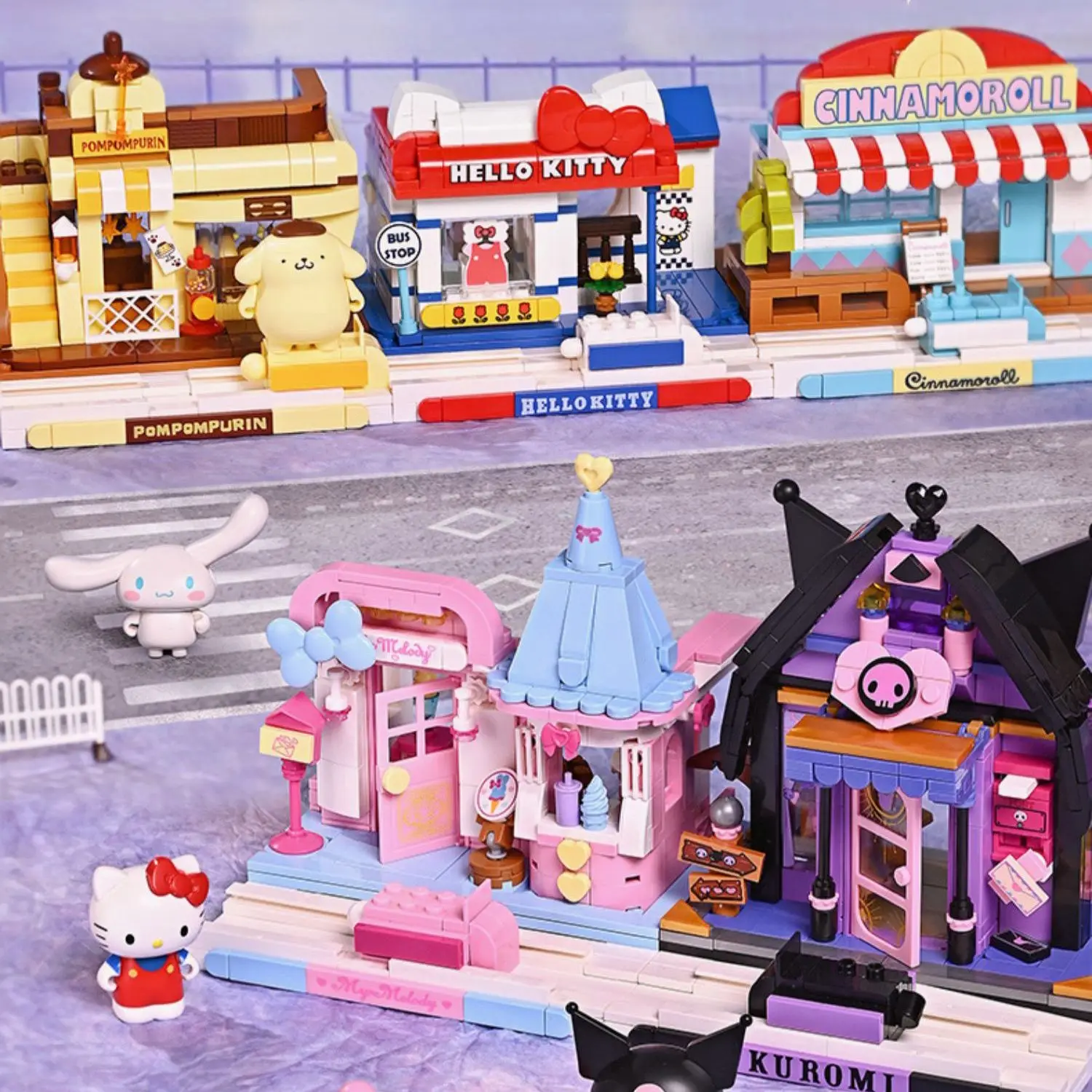 

Hello Kitty Assembled Toy Building Blocks Kuromi Cinnamoroll Mymelody Model Sanrio Game Graphics Cartoon Building Blocks