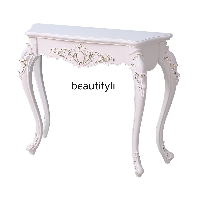 

yj European Style Hallway Table Entrance Cabinet Fashion Wall Table Semicircle Console Decoration Table
