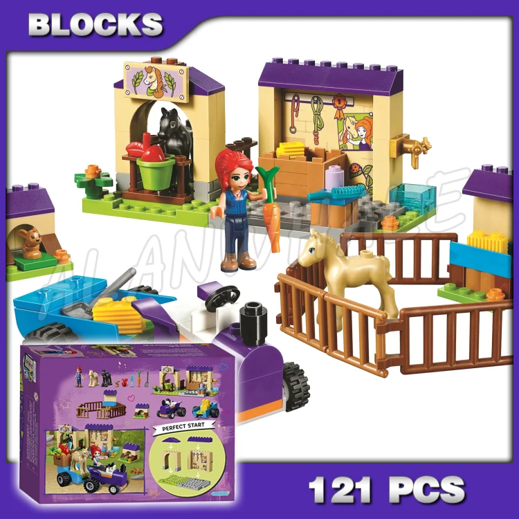 

121 шт., игрушечные строительные блоки «конский кролик»