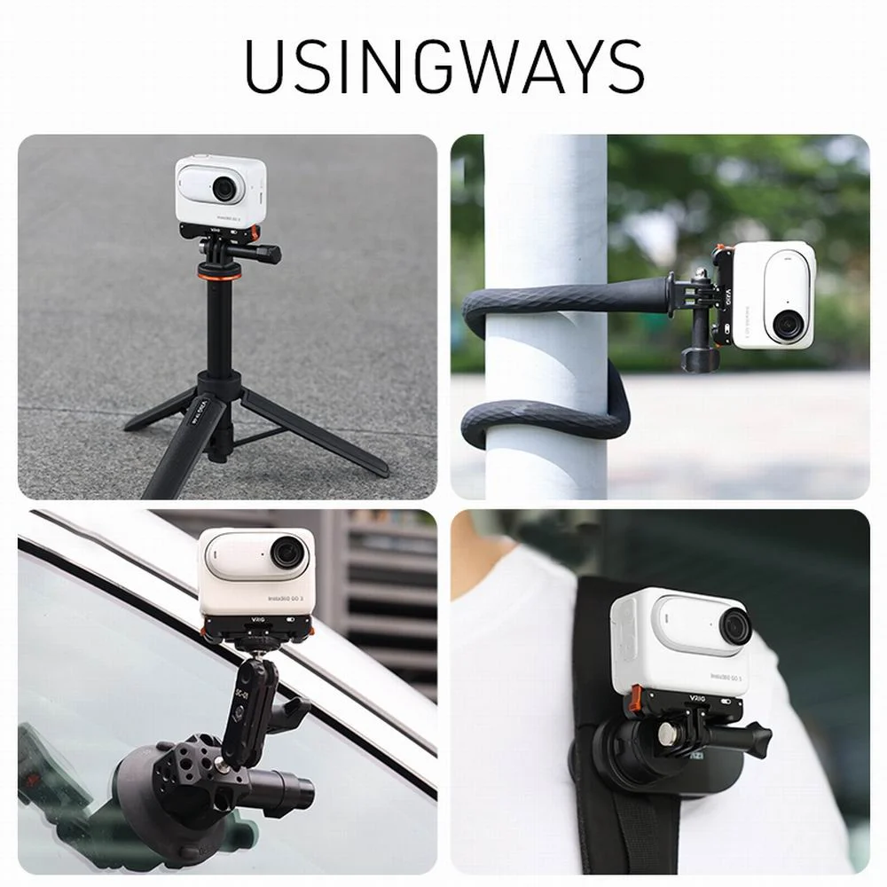 Магнитная зарядная база VRIG из алюминия для Insta360 GO3GO3S, быстросъемное крепление, адаптер для камеры с портом 14 для GoPro, для штатива (art.: 3920d4de8d6fd) - 3920d4de8d6fd
