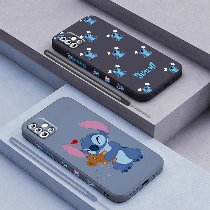 

Stitch Cartoon Anime Disney For Samsung Galaxy A71 A51 A81 A91 A41 A31 A21S A11 A01 A50 A30 A20S Liquid Left Rope Phone Case