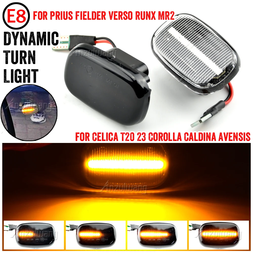 

For Toyota Corolla Celica T20 23 Caldina Avensis Starlet Prius Fielder Verso Runx MR2 LED Dynamic Turn Signal Light Side Marker