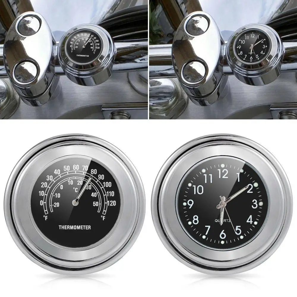 Medidor de temperatura para reloj de Moto, accesorios de manillar para Moto, impermeable, 22-25MM