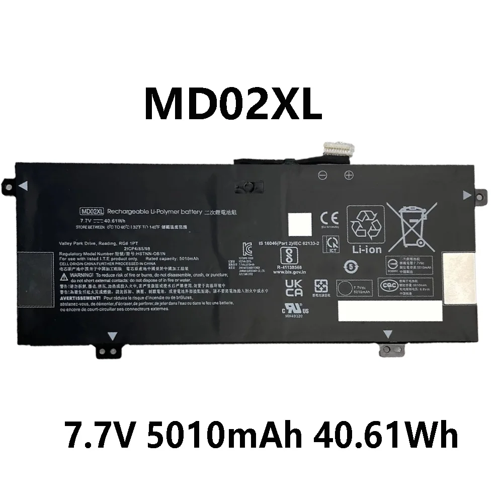 MD02XL 7 V 5010mAh 40.61Wh Аккумулятор для ноутбука HP Chromebook X360 12B Series L63999-AC1 2ICP4/85/98