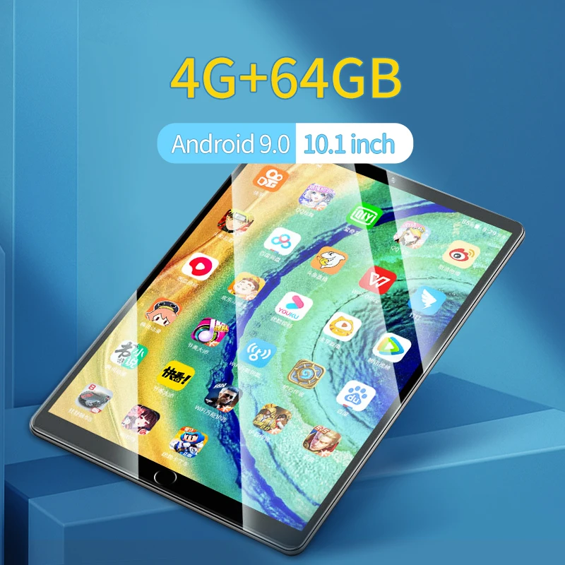 2022 New10.1 inch Tablet PC Octe Core Android 9.0 WiFi Dual SIM Cards 4G LTE Tablets 10.1 4GB RAM 64GB ROM  tablet android