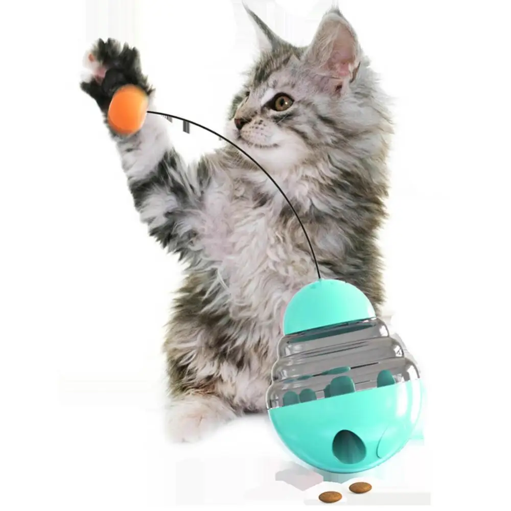 

Pets Supplies Cat Teaser Feeder Ball Cat Kitten Funny Tumbler Slow Eating Food Leak Dispenser Feeder Ball Teaser Toy
