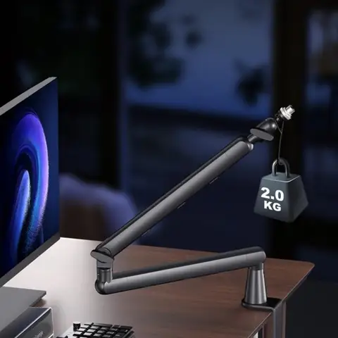 Регулируемая стрела для игровых микрофонов, подставка для микрофонов с прочным зажимом, вращающаяся на 360 градусов подвеска, подставка для микрофонов