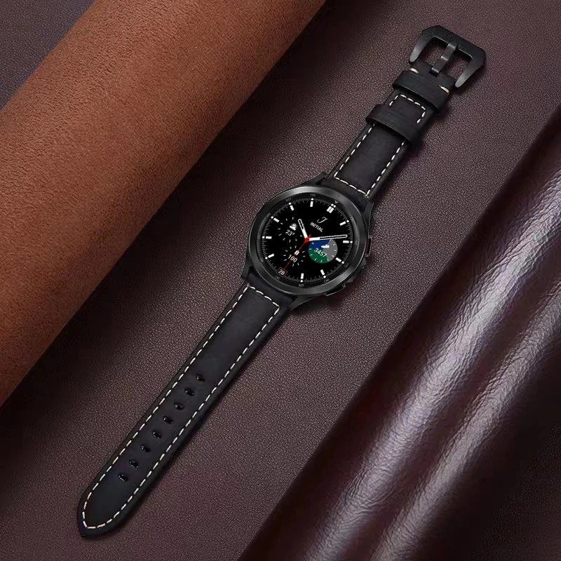 

Correa for samsung galaxy watch 4 44mm 40mm 4 classic 46mm 42mm band 20mm 22mm leather strap gear s3 Frontier 3 45mm 41mm bands