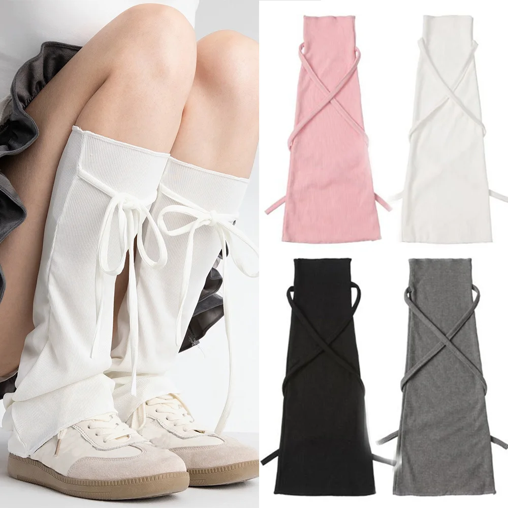 Y2K Damskie ocieplacze na nogi Japońska Lolita Długie skarpety Wełniane dzianinowe nakładki Ocieplacz ramię Jesień Zima Szydełkowe Mankiety do