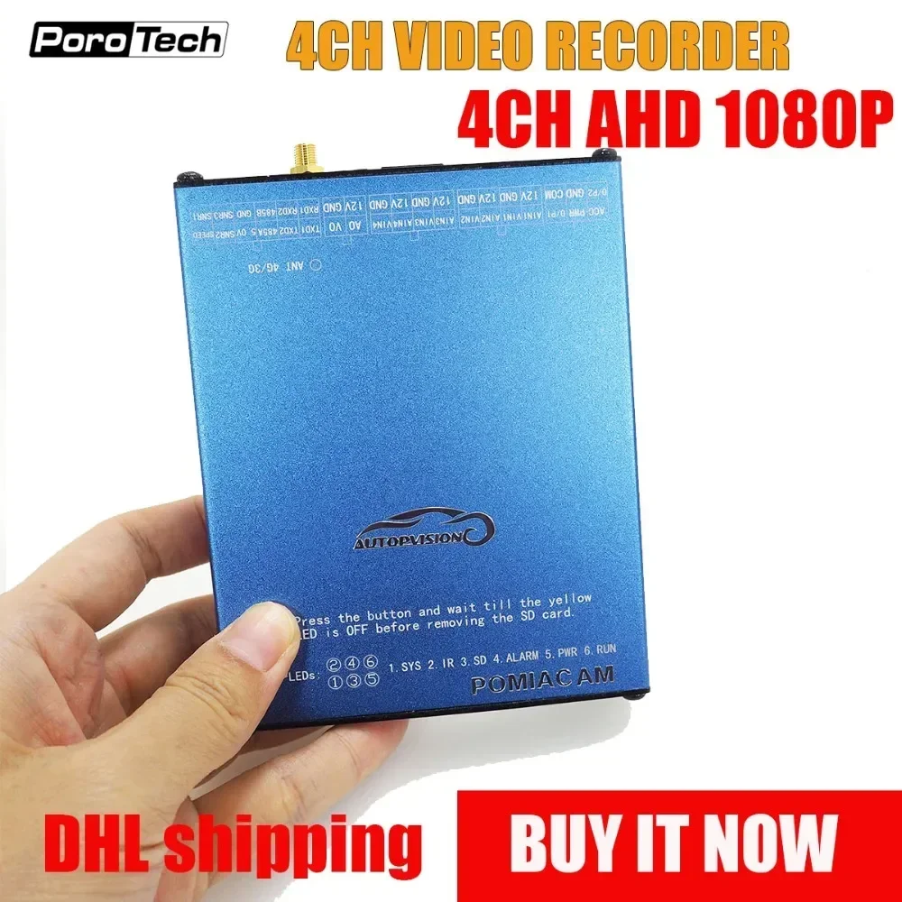 

SDVR104 SD автомобильный видеорегистратор для грузовика, 4-канальный автомобильный видеонаблюдение, AHD 1080P, поддержка аналоговой камеры, запись на петлях