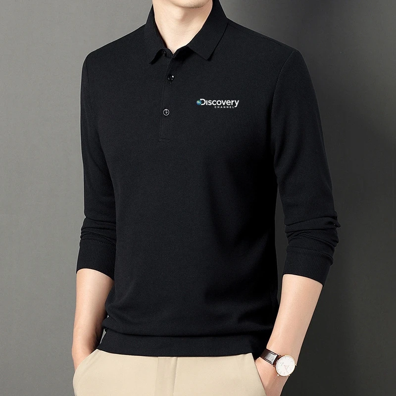 

Top Grade New Fashion Designer Brand Men Polo Shirt Cotton Casual Long Sleeve Tops Solid Color Men Clothes