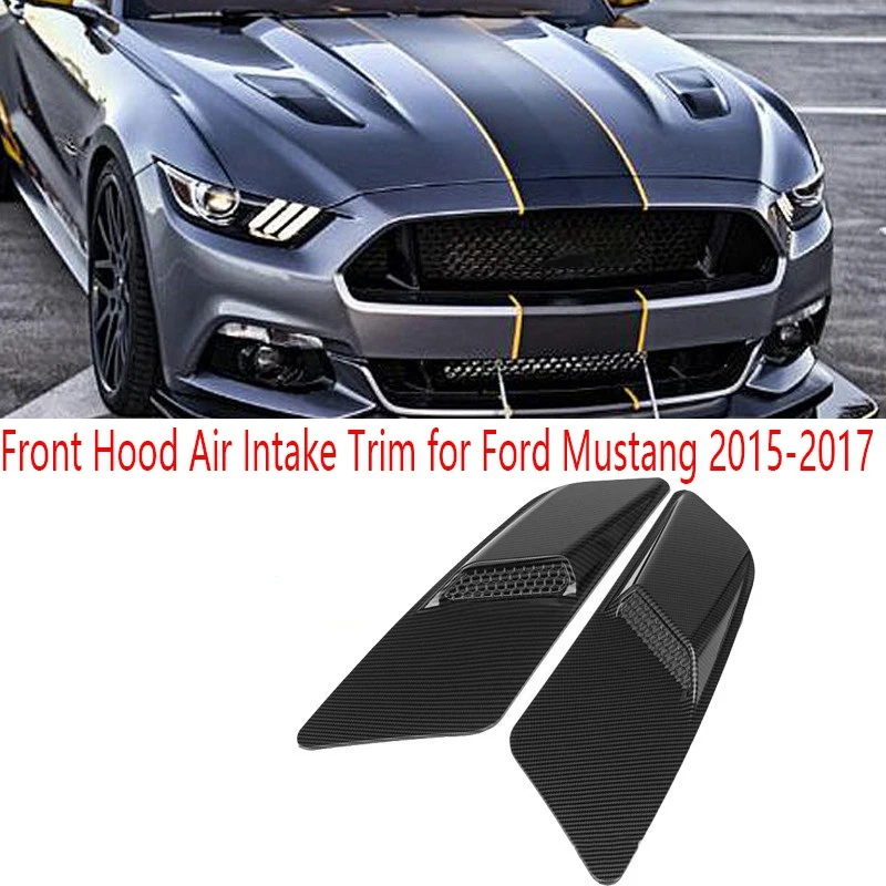 

1 Pair Car Front Hood Air Intake Trim Scoop Vent Guards Heat Extractor Insert Vent For Ford Mustang 2015-2017