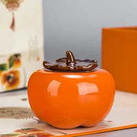 persimmon ceramic sealed can tea caddy tea jar gift set gift decoration gift candy candy jar