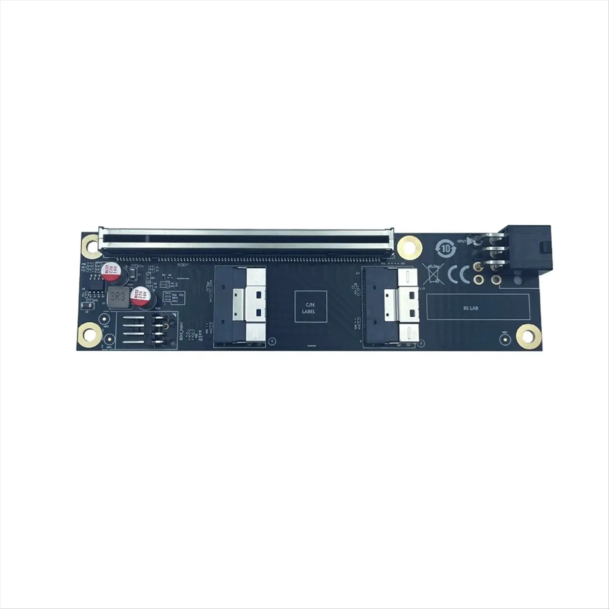 Фото 2-портовая плата адаптера PCI-E 4.0 X16 к SlimSAS SFF-8654 GEN4 SFF-8654-8i SFF8654 Riser Card для видеокарты GPU №4