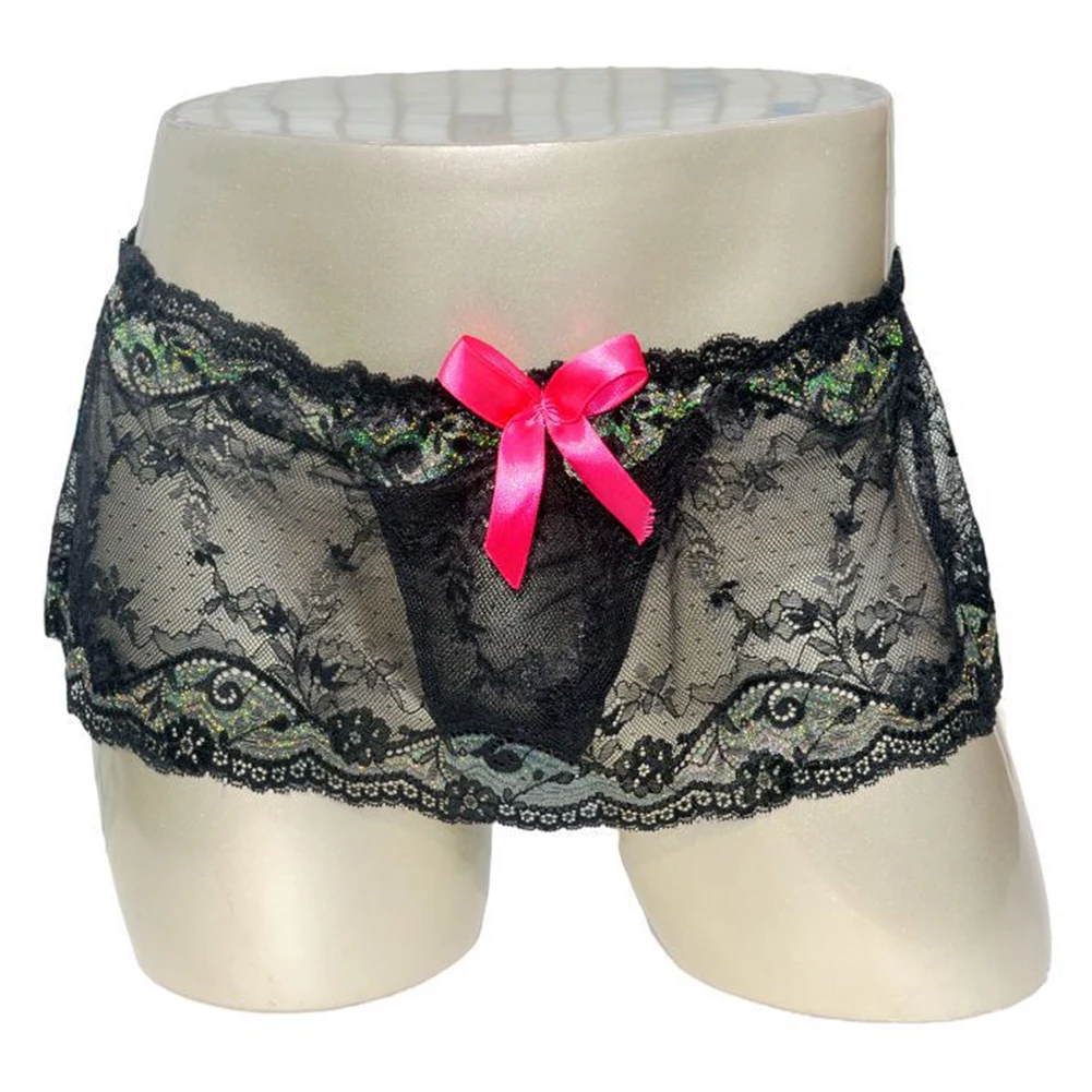 

Sexy Men Sissy Lace Lingerie Skirt Clubwear Panties Gay Underwear Underpants Bag Hip Tube Top Miniskirt Briefs Boxers