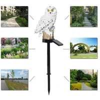 2022owl solar light with solar led panel fake owl waterproof outdoor decor solar powered path lawn yard home garden lamps statue