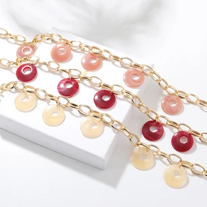 Candy Color Acrylic Link Chain Resin Lobster Clasp Choker Collar Necklaces Classic New Design Jewelry for Women Birthday Gift