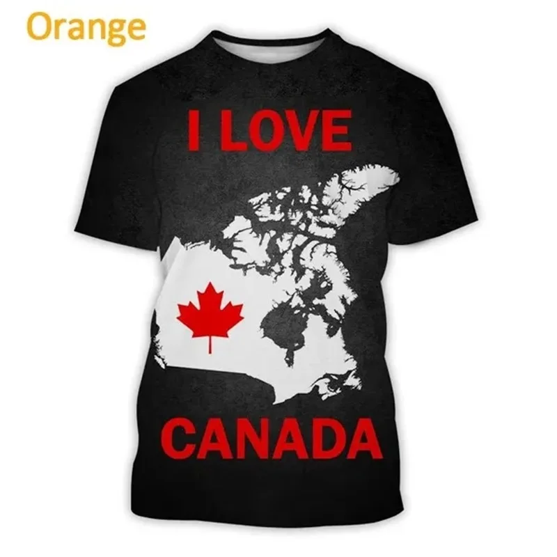 Футболка с 3D-принтом «I Love Canada» для мужчин, повседневная индивидуализированная рубашка с коротким рукавом, в стиле хип-хоп, с принтом канадского флага для мужчин и женщин (art.: 3920c463b341b) - 3920c463b341b